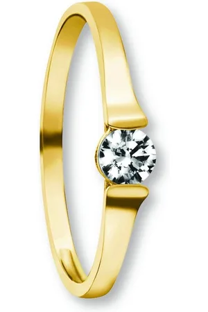 ONE ELEMENT Goldring Zirkonia Ring aus 333 Gelbgold, Damen Gold Schmuck