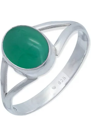 mantraroma Silberring HARDIN aus 925 Silber mit grünen Onyx (Ring mit Schmuckbeutel), Damenring aus 925er Silber - Verkäufer: