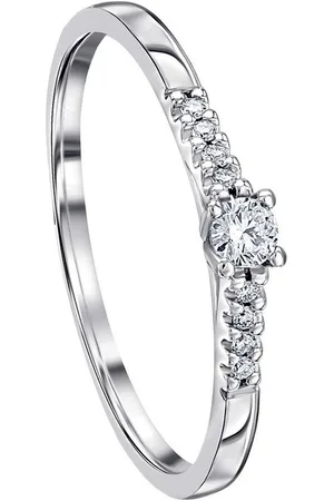 ONE ELEMENT Diamantring, Damen Gold Schmuck Memoire mit Center