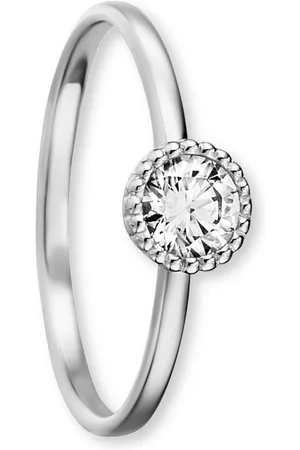 ONE ELEMENT Goldring Zirkonia Ring aus 333 Weißgold, Damen Gold Schmuck