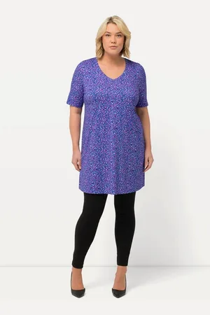 Ulla Popken Longshirt Longshirt bedruckt A-Linie V-Ausschnitt Halbarm - Verkäufer: Popken Fashion Group