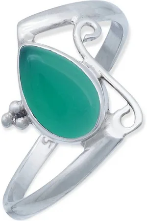 mantraroma Silberring UHA aus 925 Silber mit grünen Onyx (Ring mit Schmuckbeutel), Damenring aus 925er Silber - Verkäufer: