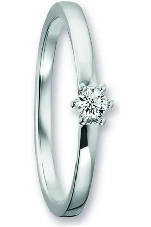 ONE ELEMENT Diamantring 0.09 ct Diamant Brillant Ring aus 585 Weißgold, Damen Gold Schmuck