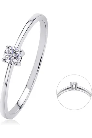 ONE ELEMENT Diamantring 0,07 ct Diamant Brillant Ring aus 585 Weißgold, Damen Gold Schmuck