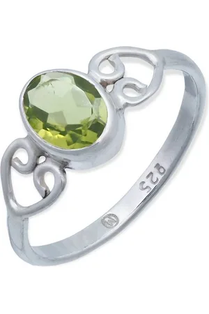 mantraroma Silberring ORITI aus 925 Silber mit Peridot (Ring mit Schmuckbeutel), Damenring aus 925er Silber - Verkäufer: