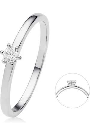 ONE ELEMENT Diamantring 0.1 ct Diamant Brillant Ring aus 585 Weißgold, Damen Gold Schmuck