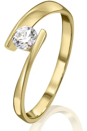 ONE ELEMENT Goldring Zirkonia Ring aus 333 Gelbgold, Damen Gold Schmuck