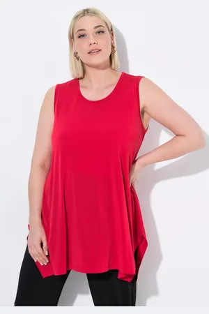 Ulla Popken Longtop Jerseytop Zipfelsaum A-Linie Rundhals ärmellos - Verkäufer: Popken Fashion Group