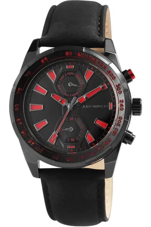 Just Watches Multifunktionsuhr Thobie Herrenuhr mit Echtlederarmband, schwarz/rot - Verkäufer: Shaghafi GmbH