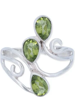 mantraroma Silberring SIDISTI aus 925 Silber mit Peridot (Ring mit Schmuckbeutel), Damenring aus 925er Silber - Verkäufer: