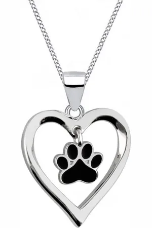 Goldene Hufeisen Kette mit Anhänger Halskette Silber Herz Pfote Anhänger Kette 925 Sterling Echtschmuck, 925 Sterling Silber Silberschmuck für Damen und Kinder - Verkäufer: