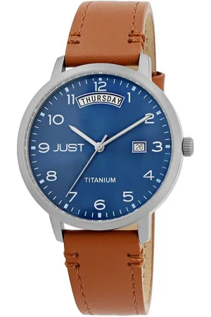 Just Watches Quarzuhr Miko JUST "Fanis" Titan Herrenuhr mit Echtlederarmband, 5 ATM - Verkäufer: Shaghafi GmbH