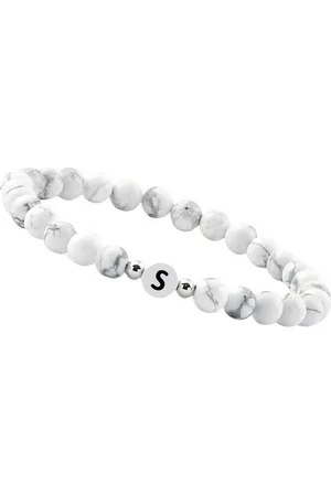 GOOD.designs Perlenarmband (1-tlg), aus Howlith-Steinen mit dem Buchstaben S - Verkäufer: GUTEMARKEN