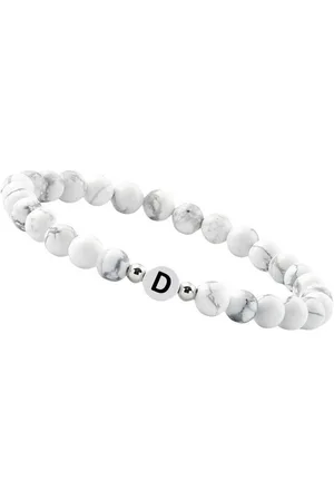 GOOD.designs Perlenarmband (1-tlg), aus Howlith-Steinen mit dem Buchstaben D - Verkäufer: GUTEMARKEN