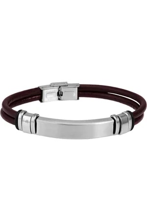 Akzent Armband Curtis Echtlederarmband mit Edelstahlgravurplatte, (Einzeln), Herren Armband - Verkäufer: Shaghafi GmbH