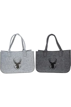 Mf Next Com Shopper 2er Set Filz Taschen mit Hirsch Motiv Shopper Einkaufstaschen (2-tlg) - Verkäufer: Megafuchs Versandhandel