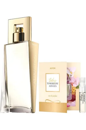 Avon Eau de Parfum ATTRACTION Spray 50ml, Taschenspray 10ml, Körperlotion 125ml, Geschenkidee, Langlebiger Damenduft, Duftprobe inklusive - Verkäufer: Cultzen