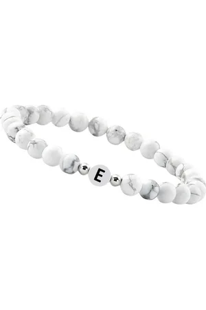 GOOD.designs Perlenarmband (1-tlg), aus Howlith-Steinen mit dem Buchstaben E - Verkäufer: GUTEMARKEN