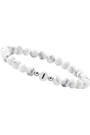 GOOD.designs Perlenarmband (1-tlg), aus Howlith-Steinen mit dem Buchstaben I - Verkäufer: GUTEMARKEN