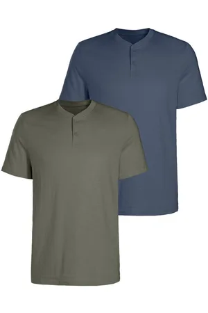 H.I.S Kurzarmshirt (Packung, 2) mit Henleykragen aus strukturierter Baumwoll-Qualität