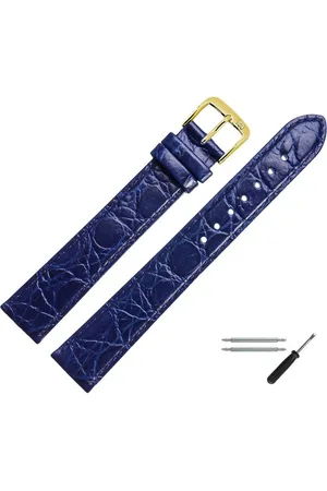 MARBURGER Uhrenarmband 12mm Leder XL Extra Lang Kroko Prägung - Verkäufer: