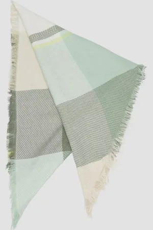 QS by s.Oliver Halstuch Dreieckiger Schal aus Viskosemix mit Karomuster, Artwork - Verkäufer:
