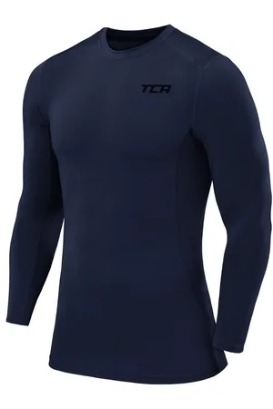 TCA Funktionsshirt Herren Langarm Kompressionsshirt Thermo Dunkelblau (1-tlg) - Verkäufer: SellerX14