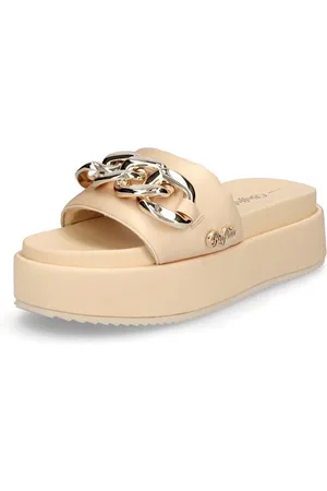 Buffalo Damen Pantolette Noa Slide Chain 2.0 gold Pantolette - Verkäufer: Schuhe Shop