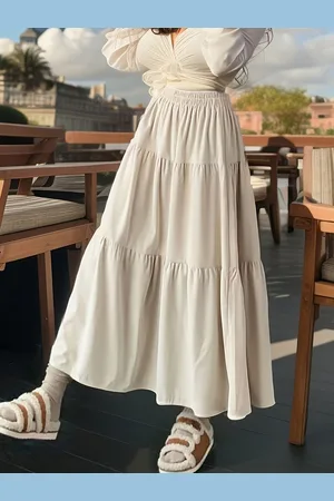 DEBAIJIA Midirock Damen Modus Elegant mit hoher Taille Faltenrock einfarbiger - Verkäufer: Paciea UG