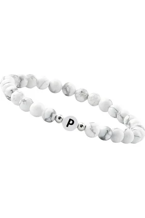 GOOD.designs Perlenarmband (1-tlg), aus Howlith-Steinen mit dem Buchstaben P - Verkäufer: GUTEMARKEN