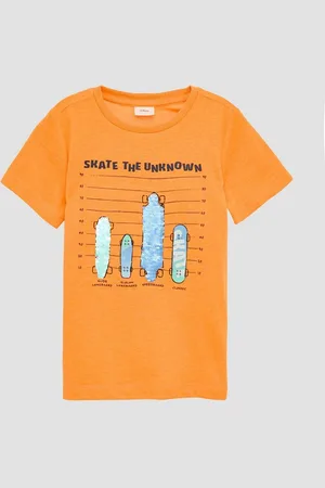 QS by s.Oliver Kurzarmshirt T-Shirt mit Frontprint und Wendepailletten Wendepailletten - Verkäufer: