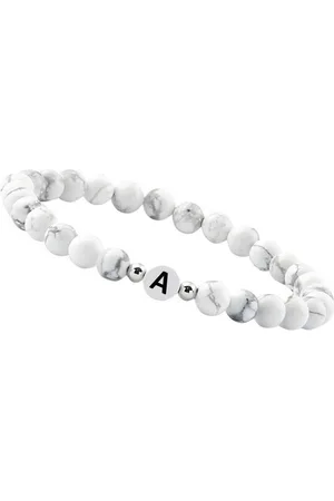 GOOD.designs Perlenarmband (1-tlg), aus Howlith-Steinen mit dem Buchstaben A - Verkäufer: GUTEMARKEN