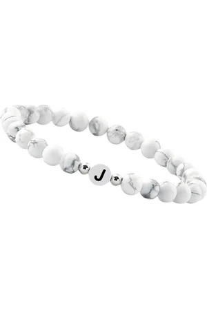 GOOD.designs Perlenarmband (1-tlg), aus Howlith-Steinen mit dem Buchstaben J - Verkäufer: GUTEMARKEN