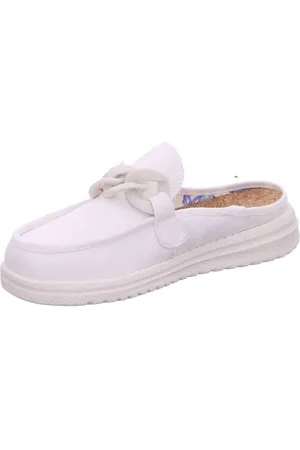 FUSION Ella Washed Canvas White Slipper - Verkäufer: TigerSports
