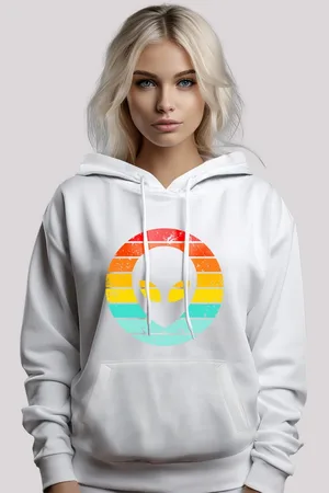F4NT4STIC Kapuzenpullover Alien Retro Sonnenuntergang Premium Qualität