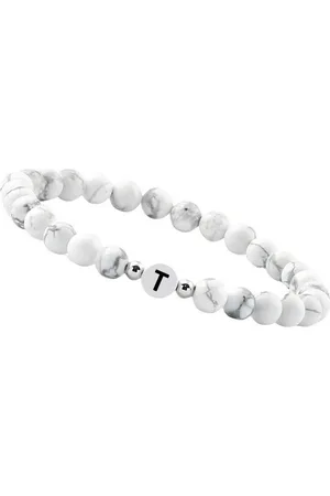 GOOD.designs Perlenarmband (1-tlg), aus Howlith-Steinen mit dem Buchstaben T - Verkäufer: GUTEMARKEN