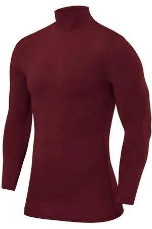 TCA Funktionsshirt PowerLayer Herren Kompressionsoberteil Langarm Mock Neck - Cabernet (1-tlg) - Verkäufer: SellerX14