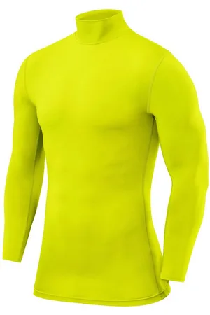 TCA Funktionsshirt PowerLayer Herren Kompressionsshirt Langarm Mock Neck - Lichtgrün (1-tlg) - Verkäufer: SellerX14