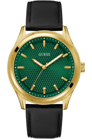 Guess Quarzuhr DEX GW0846G1, Armbanduhr, Herrenuhr, Lederarmband, Mineralglas, analog