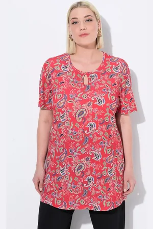 Ulla Popken Longshirt Longshirt A-Linie Rundhals Keyhole Halbarm - Verkäufer: Popken Fashion Group