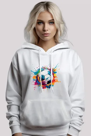 F4NT4STIC Kapuzenpullover Bunte Fußball Grafik Premium Qualität