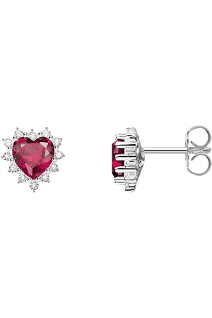 Thomas Sabo Paar Ohrstecker Romance Herz-Ohrstecker, H2315-013-10, mit Zirkonia (synth), Rubin