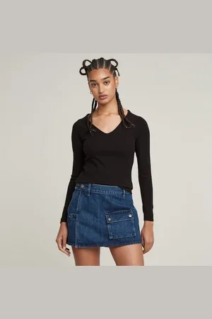 G-Star Longsleeve Slim Rib mit Stretchanteil