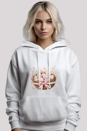 F4NT4STIC Kapuzenpullover Osterei Nest Korb Dekor Premium Qualität