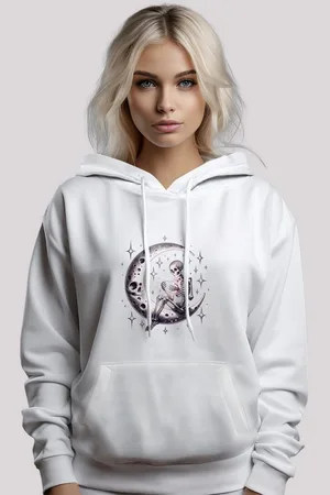 F4NT4STIC Kapuzenpullover Gothic Valentinstag Skelett Mond Premium Qualität
