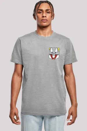 F4NT4STIC T-Shirt Looney Tunes Bugs Bunny Face Faux Pocket Print