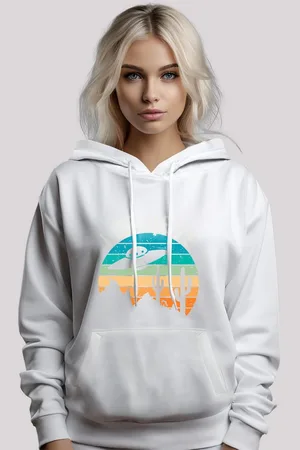 F4NT4STIC Kapuzenpullover I Believe UFO Alien Sonnenuntergang Premium Qualität