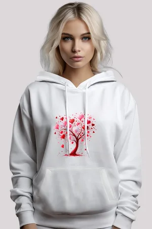 F4NT4STIC Kapuzenpullover Herz Baum Aquarell Druck Premium Qualität