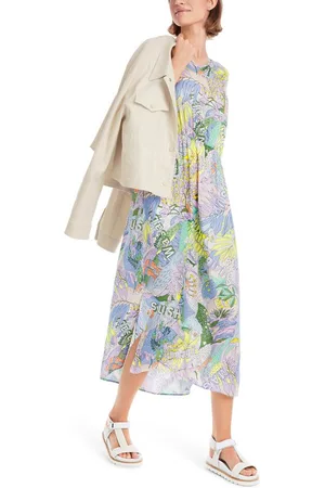 Marc Cain Sommerkleid "Sky Colours" Premium Damenmode Gemustertes Kleid "Rethink Together"