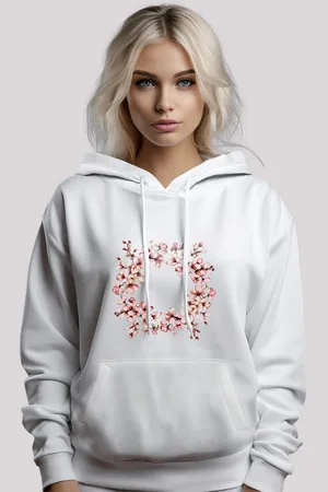 F4NT4STIC Kapuzenpullover Rosa Frühlings Blumenkranz Dekor Premium Qualität